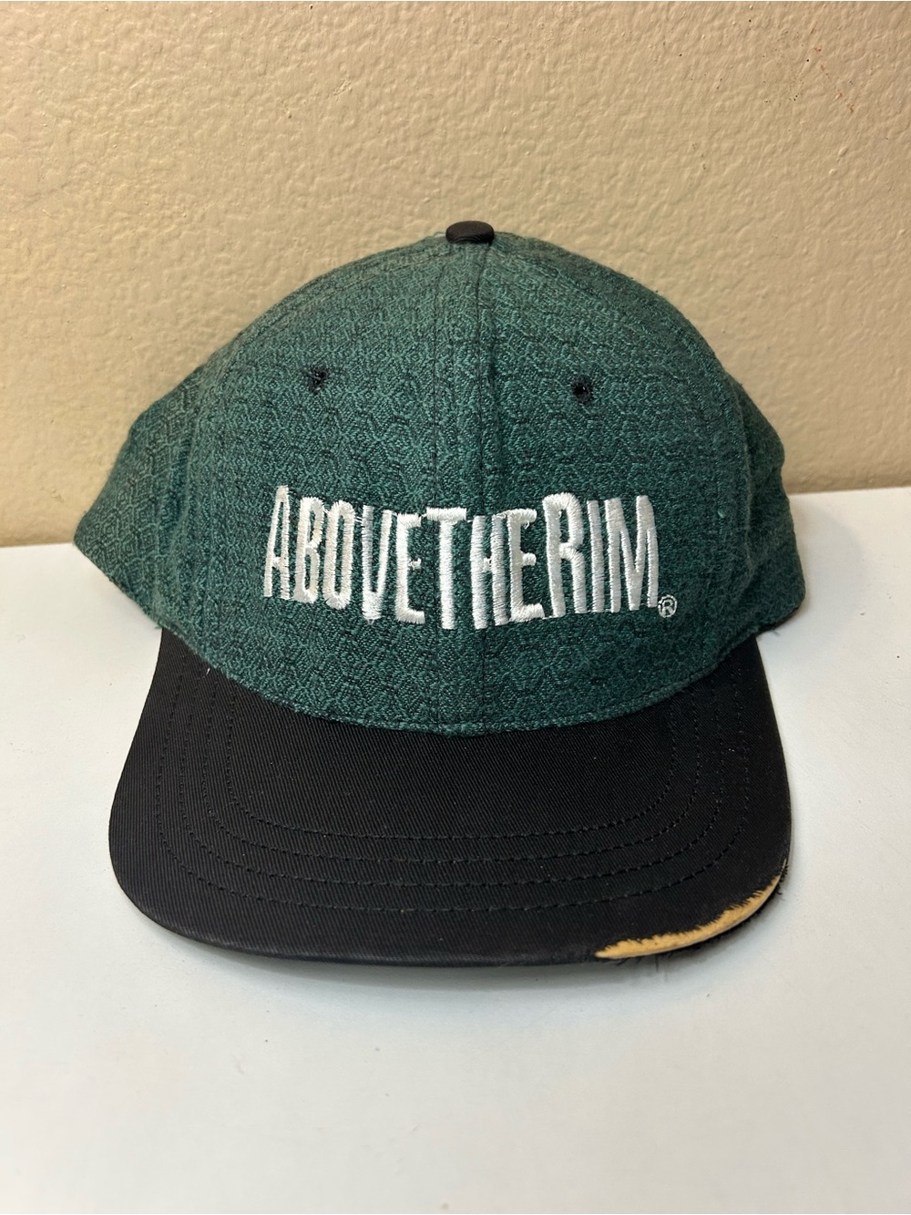 Vintage Thrashed Above The Rim Embroidered Snapback Hat Green 90s Made In USA